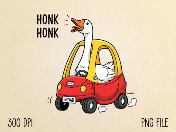 Download Honk Honk Funny Goose Driving Car PNG - Car png Collection